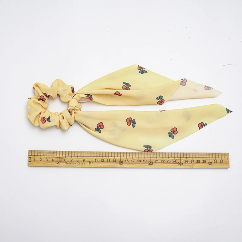 

Korean Version of The Knotted Bow Large Intestine Ring Hair Ring Lady Horse Tail Hair With Chiffon Art Hair Ring Head Jewelry