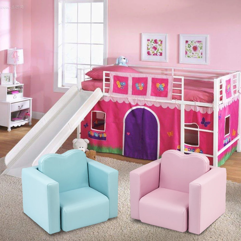 

Cute PU Kids 2-in-1 Sofa Soft 49cm Table Chair Toy Table Crashproof Sofa Cute Gifts for Children Room Decoration Baby Furniture