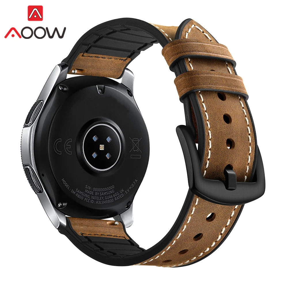 20 мм 22 мм силиконовый ремешок из натуральной кожи для samsung Galaxy Watch 42 мм 46 мм gear S3 S2 спортивный сменный Браслет ремешок