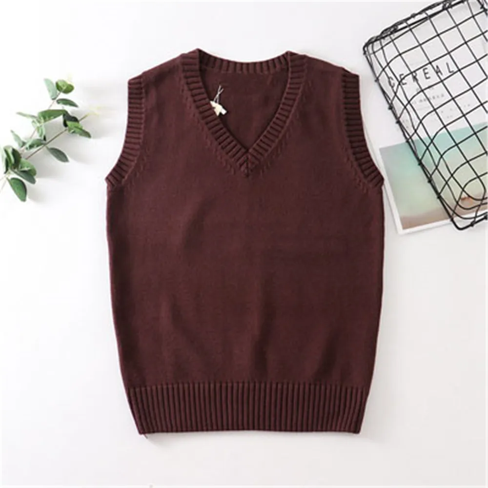 

Korean Fashion 2020 Japan School Girl Uniform Vest Sweater Navy Daily Streetwear Fashion Vintage Womens New Tops PZ3071