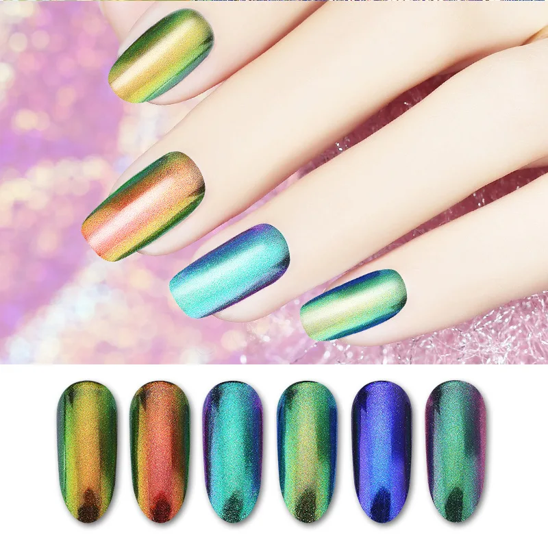 

1g Mirror Neon Aurora Nail Art Glitter Powders Mermaid Unicorn Chrome Pigment Dust Manicure DIY Nail Art Decoration