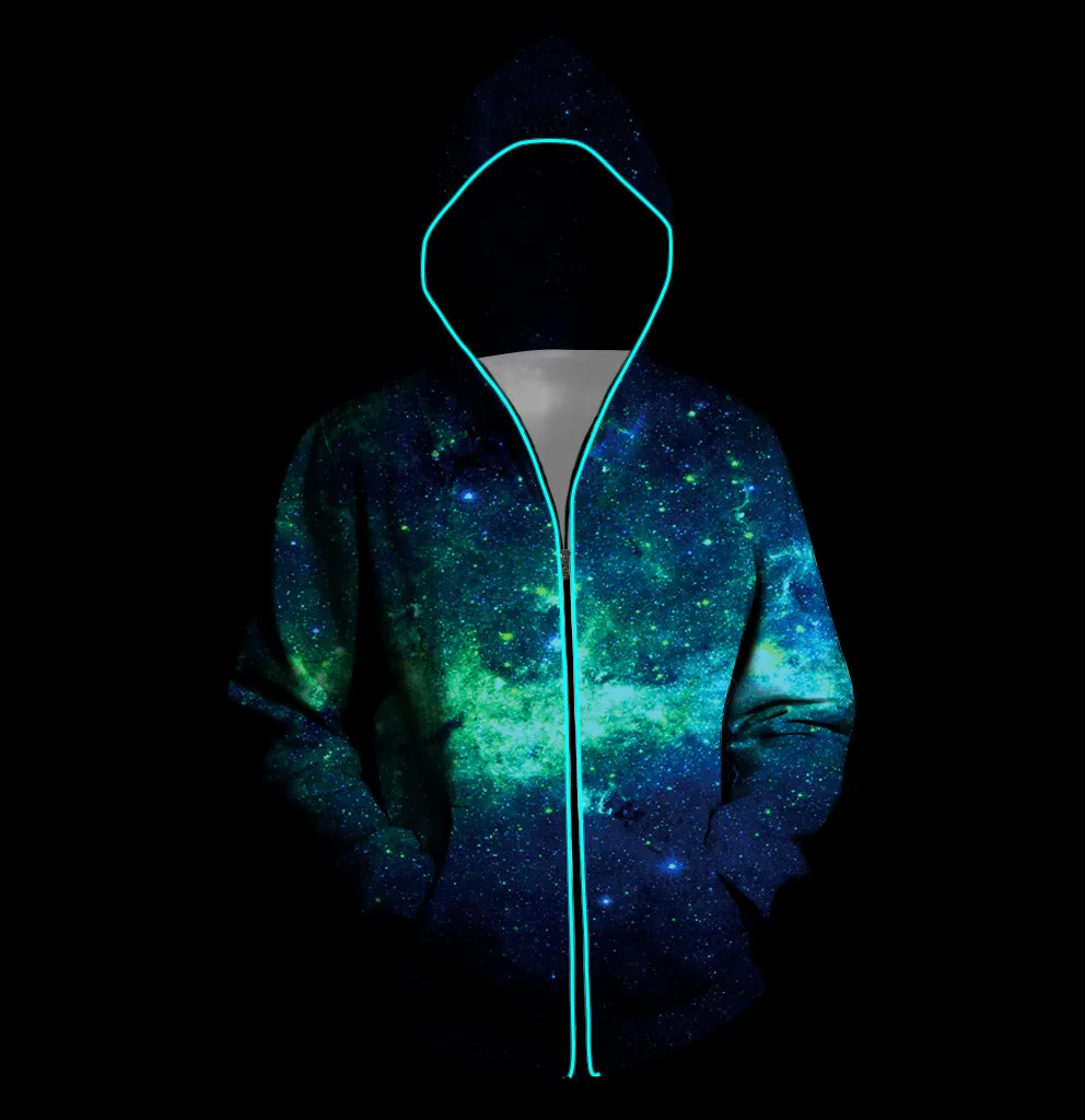 Рождественское пальто на молнии со светодиодной подсветкой мужское и женское