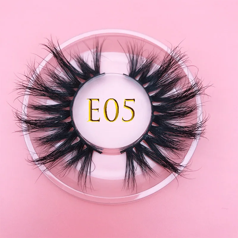 Mikiwi 25mm long 3D mink eyelash E05 extra length fluffy minklashes big dramatic volume eyelashes full strip cross false lashes | Красота и