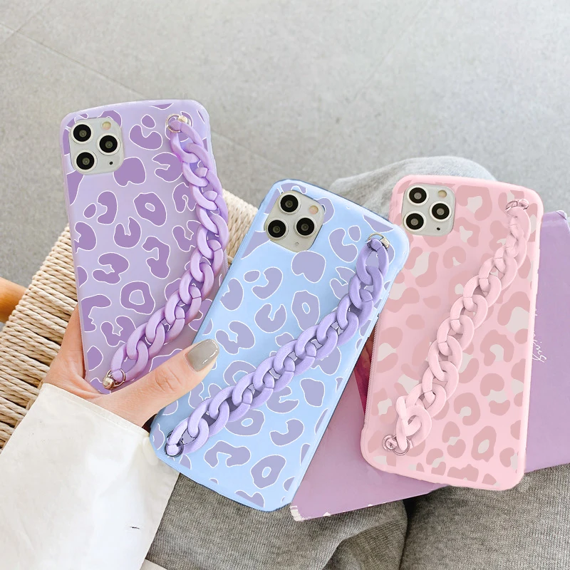 Fashion Leopard Chain Case For Xiaomi Redmi Mi 10T Poco F3 X3 11 Note 10 10s 9 9S 8 8T 7 6 Pro Max A2 6X Pro SE Lite CC9e Fundas