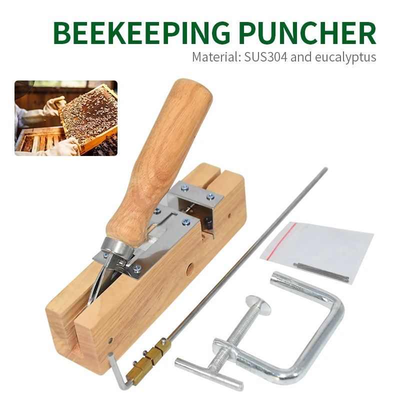 

Brand 1 PCS New Beekeeping Equipment Frame Eyelets Puncher Machine Suitable for Honeycomb Nest Box Frames Punch Beekeeping Tool