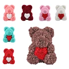 Искусственный цветок Роза медведь для подруги подарок на день Святого Валентина подарок на день рождения Свадебная вечеринка домашний декор 282524 см