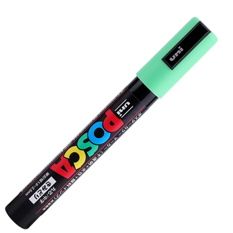 6/15 шт Uni Posca PC-5M Краска Маркер-средний Tip-1.8mm-2.5mm 17 цветов - Цвет: 6pcs Light green