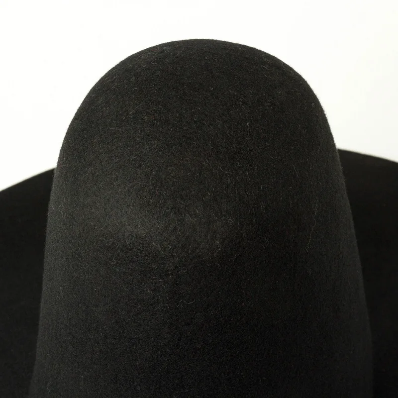 

202002-hh8174 fashion Designer style Model show Bright spot high top wool long ribbon fedoras cap women devise hat