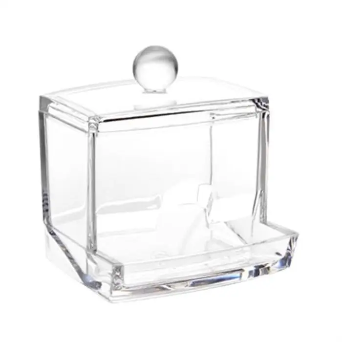 Прозрачный акриловый контейнер для хранения косметики ватные палочки