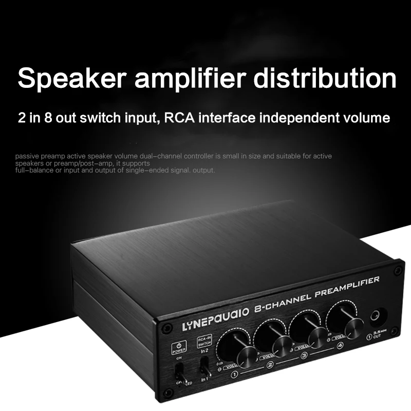 2 в 8 пре разделитель усилителя сигнала Динамик/компьютер/усилитель