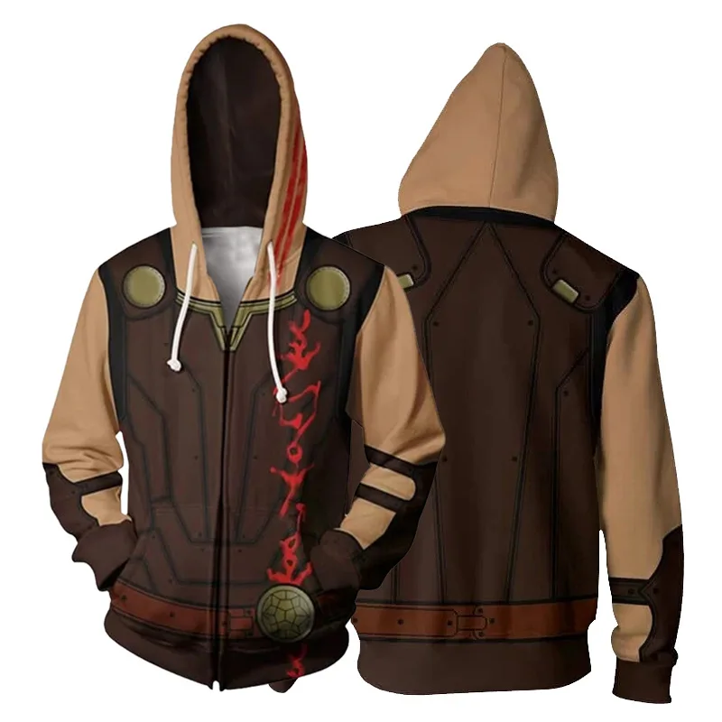 Толстовки с капюшоном на молнии длинным рукавом|Костюмы из фильмов и ТВ| |