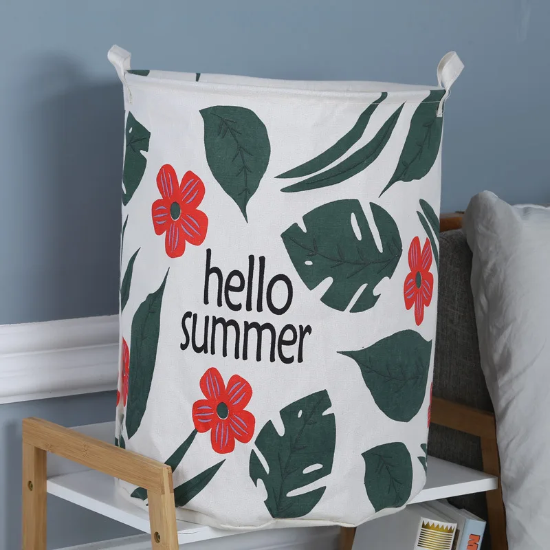 Складная корзина из ткани с геометрическим рисунком для грязной одежды 40*50 см