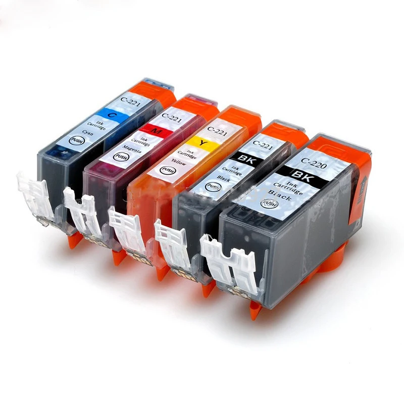 5PK совместимый с планшетом Canon PGI-220 многоразовый картридж чернилами чипом ARC для