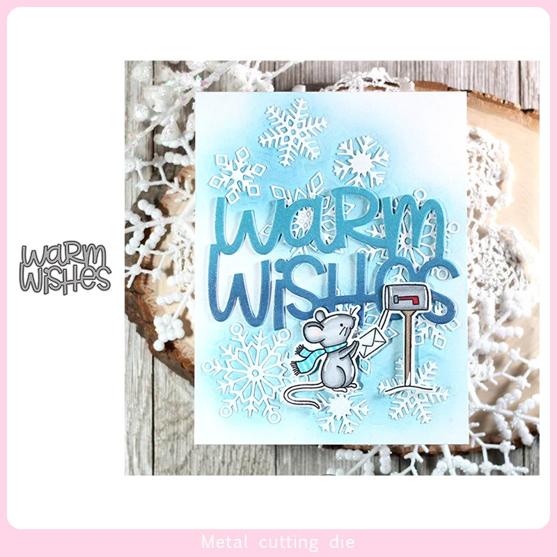 Теплые пожелания слова металлические Вырубные штампы для сделай сам скрапбукинг