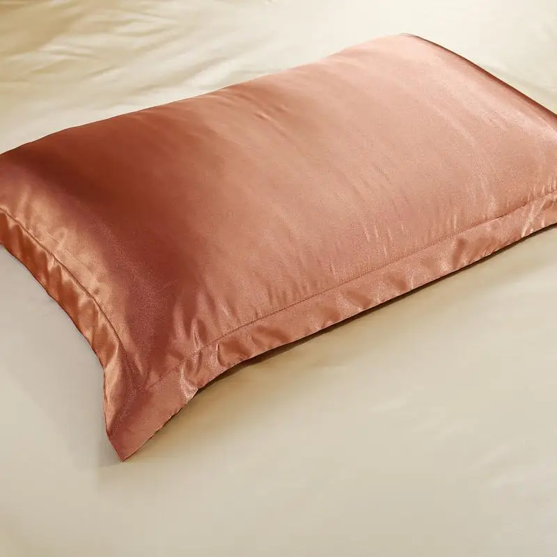 

Emulation silk Satin Pillowcase Pillow Case 1Pc Silk Pillow Case 48cmx74cm Various Colors to Choose Standard/Queen