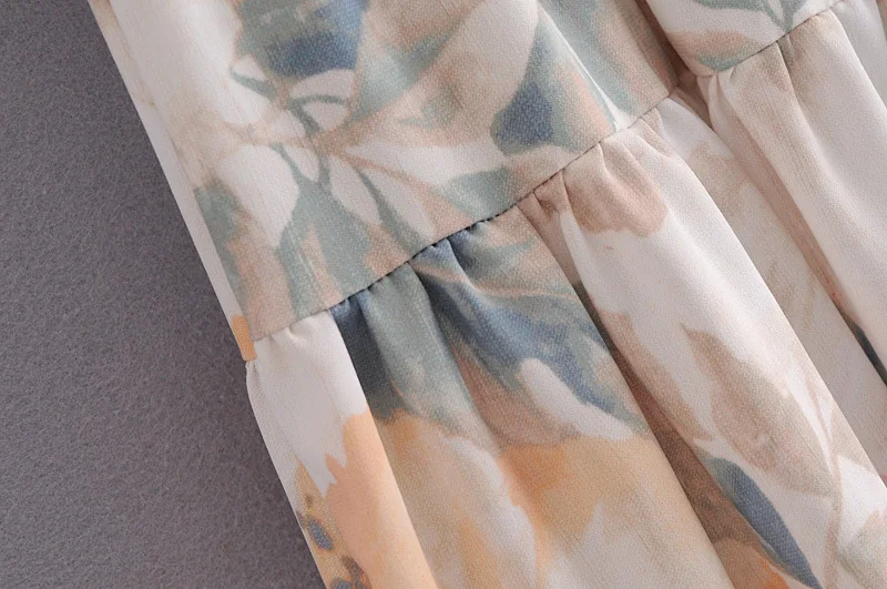 

floral long skirt women pleated vintage ruffled high waist women long skirt print pleated summer autumn skirt