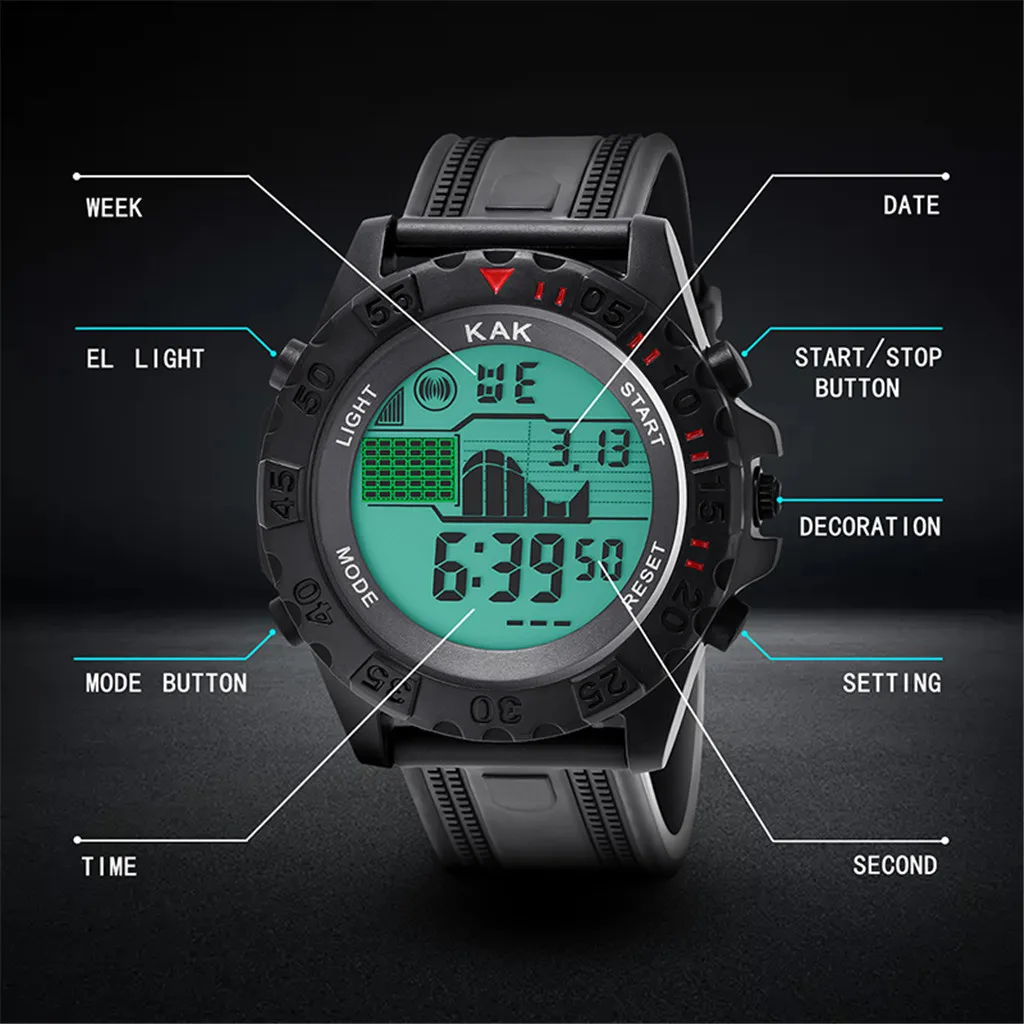 30M Waterproof running led watch digital men sport watches Multifunctional outdoor Digital wrist relogio | Наручные часы