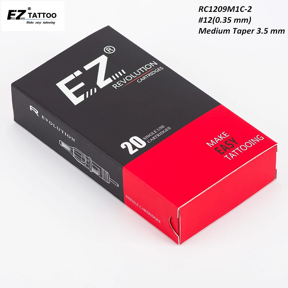 RC1209M1C-2 EZ Revolution татуировки картридж иглы M-конические Изогнутые Magnum машины |