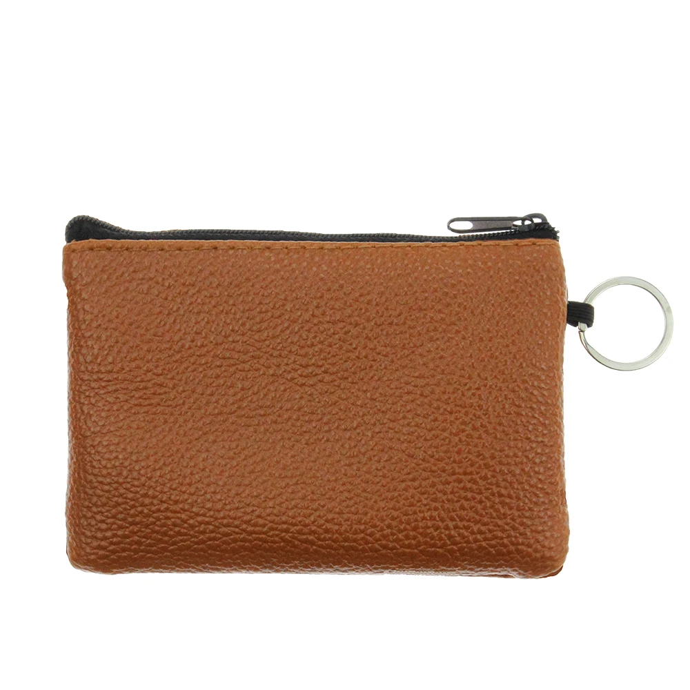 Women Men Mini Pouch Solid PU Leather Bag Small Zipper Coin Purse Card Holder Pocket Money Change Key Wallet with Ring Kids Gift | Багаж и