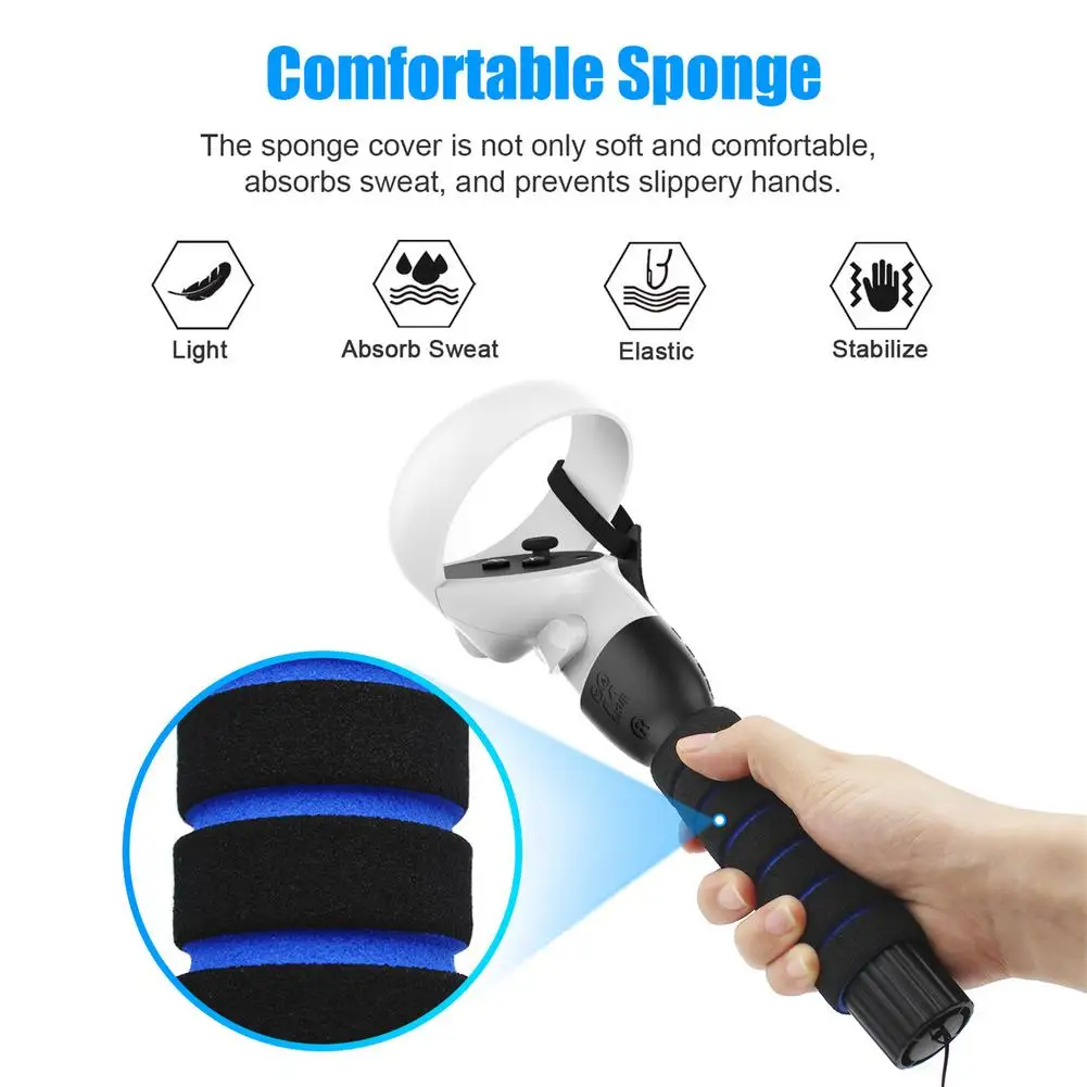 Long Stick Dual Handle Extension Grips For Oculus Quest 1 2 VR Or Rift S Controllers Playing Beat Saber Games | Электроника