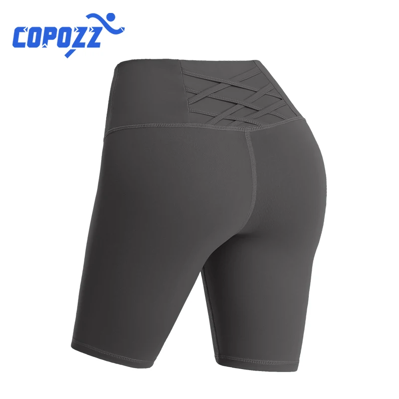 Copozz бесшовные шорты для йоги с высокой талией бега фитнеса быстросохнущие