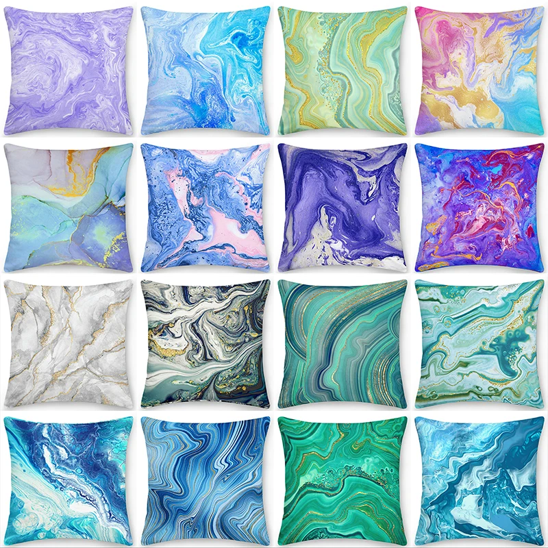 

Golden Marble Pillowcase Decorative Sofa Cushion Case Bed Pillow Cover Home Decor Car Cushion Covers Polyester Pillow Case 45cm