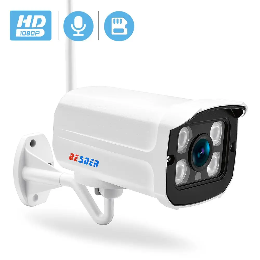 BESDER 1080P IP камера Wifi 2MP Аудио Электронная почта оповещение беспроводной CCTV видеонаблюдение ИК Ночное Видение ONVIF видеокамера охранной системы TF карта