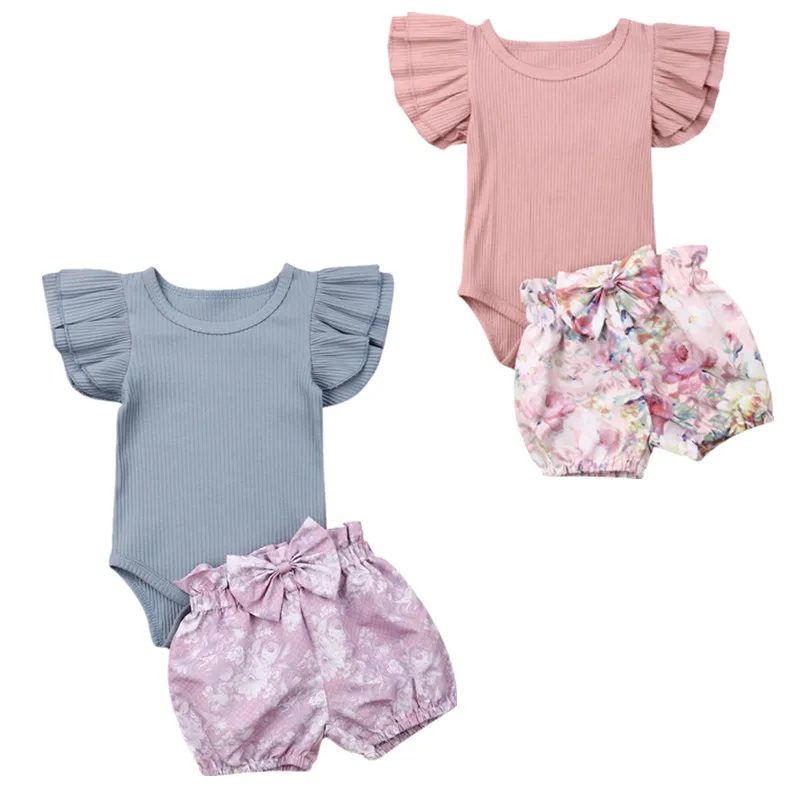 

Комбинезон Pudcoco, для девочек, хлопковый, с оборками на рукавах