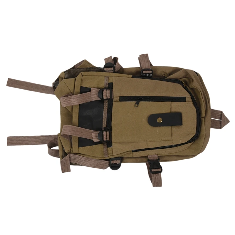 Мужской холщовый ретро рюкзак цвета хаки для отдыха и туризма|Мужские рюкзаки| |