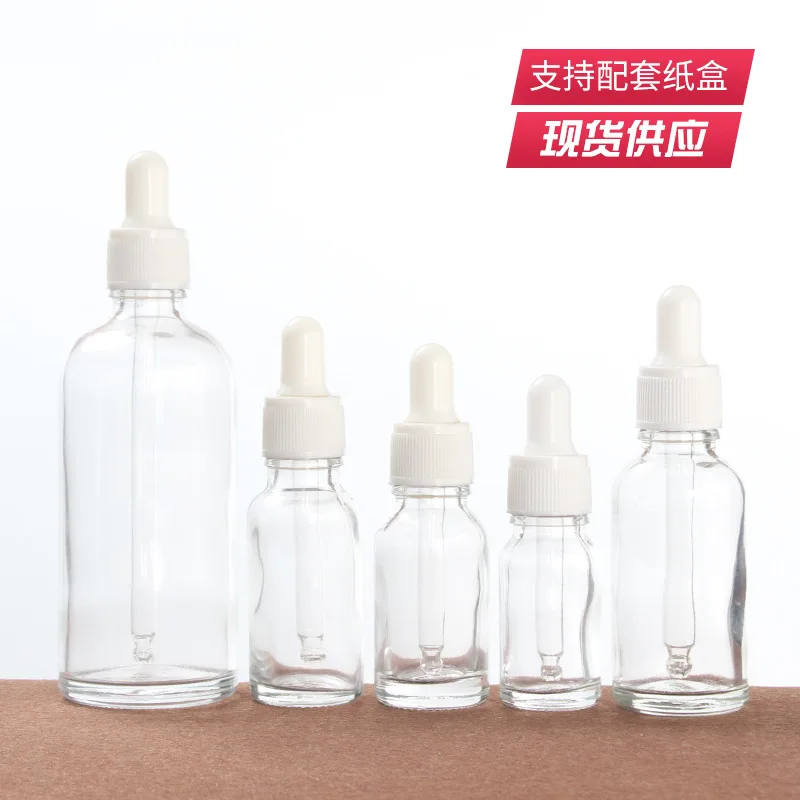 Прозрачная бутылка для эфирного масла дозирования флакон с пипеткой стеклянные