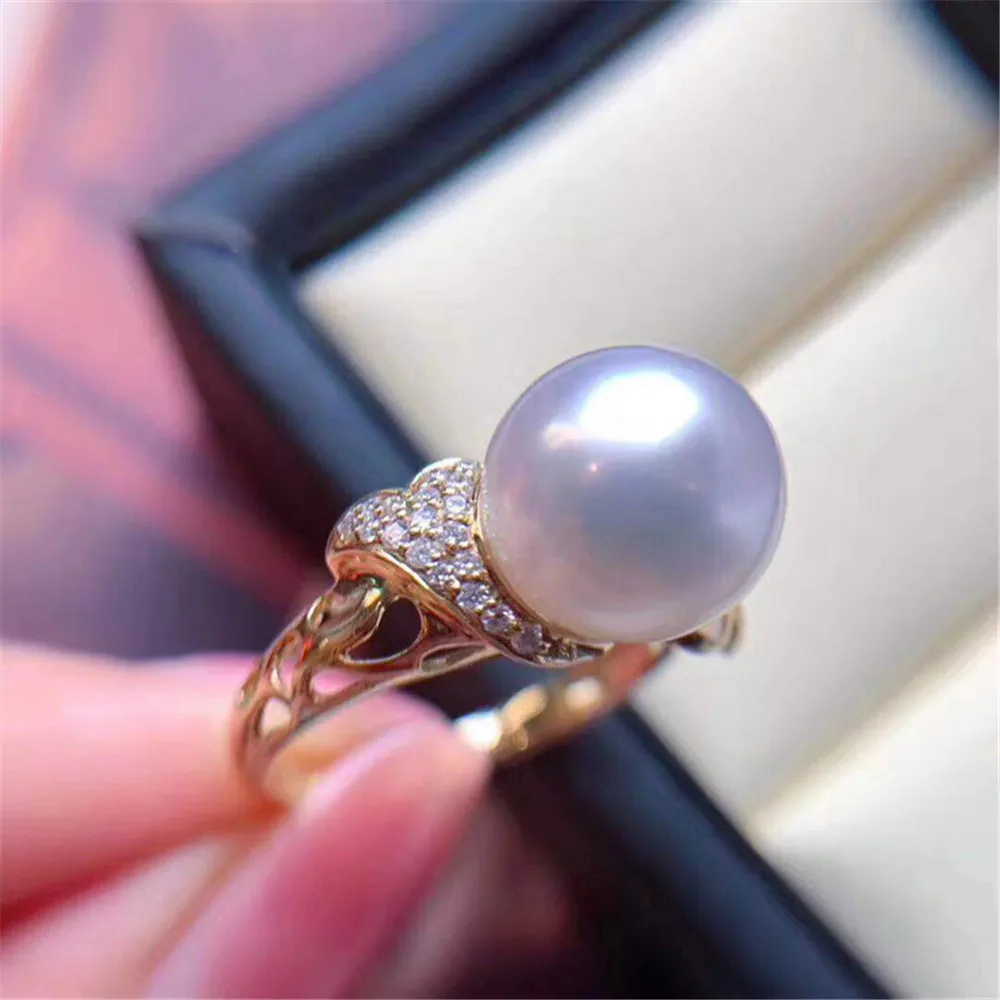 

Pearl Ring Settings, Fashionable Ring Findings, Adjustable Size 925 Silver Ring Jewelry DIY Making No Pearl