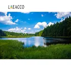 Фоны для фотостудии Laeacco, фоны для фотосъемки с природной зеленой травой, лесом, озером, голубым небом, областью, на открытом воздухе