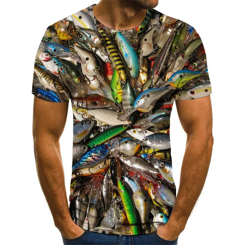 

New 2021 Fishing T-Shirt Style Casual Digital Fish 3D Print T-Shirt Men Women Summer Short Sleeve O-Neck Tops&Tees XXS-5XL