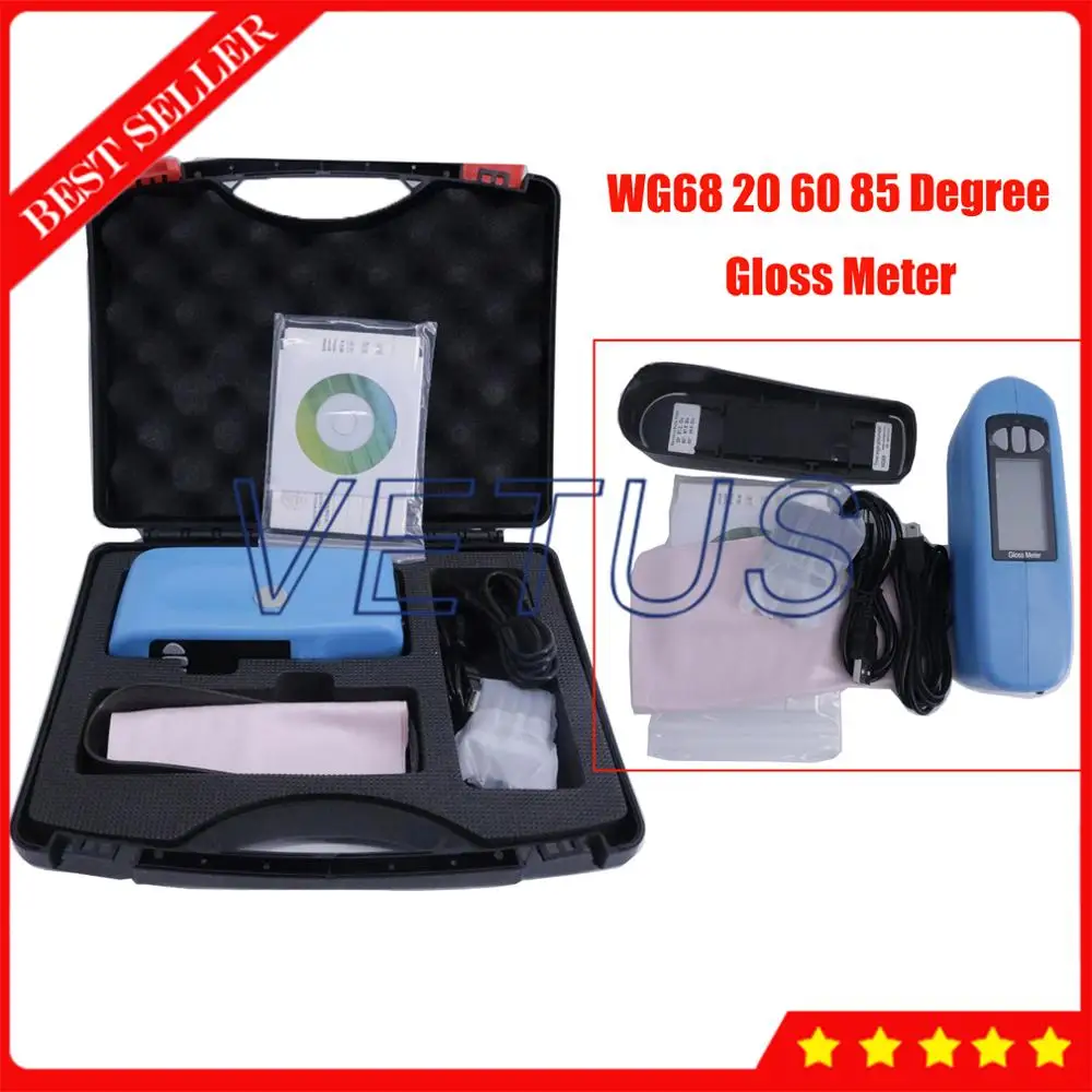 WG68 20 60 85 треугольный точный измеритель блеска с рисунком Металл под мрамор тестер