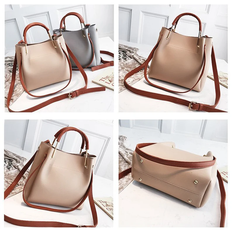 YBYT new fashion luxury handbags women bags designer solid PU leather bucket bag tote high quality female shoulder crossbody bag