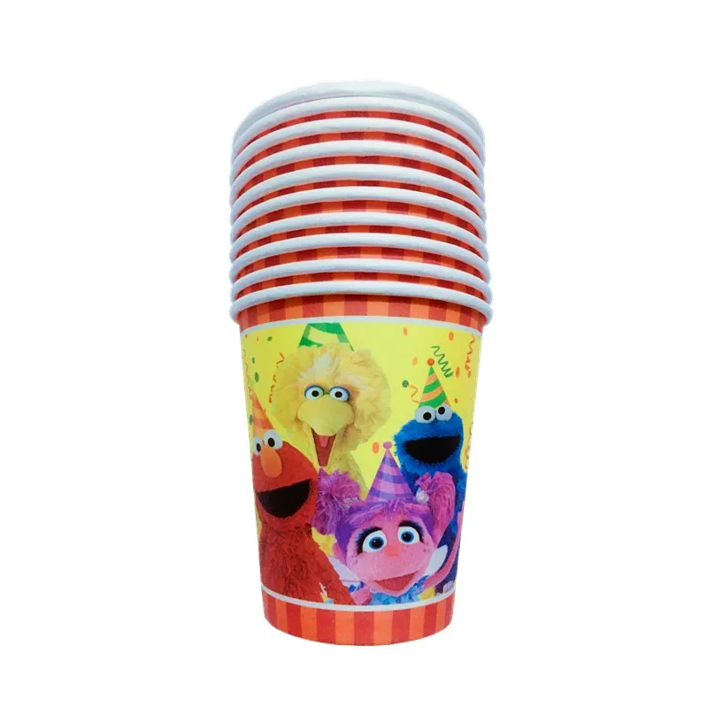 Фон для фотосъемки с изображением Улица Сезам тема улица Элмо день рождения фон