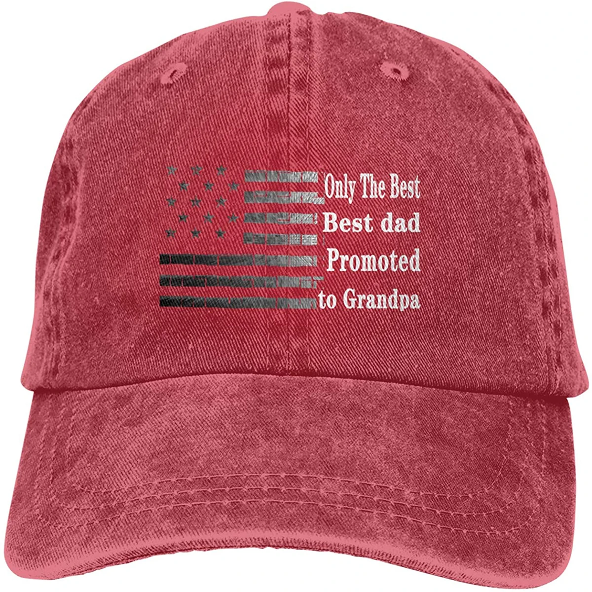 

Best Dad Promoted to Grand Grandpa Sports Denim Cap Adjustable Unisex Plain Baseball Cowboy Snapback Hat