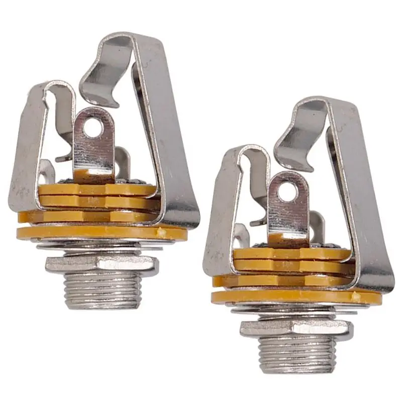 

2Pcs 1/4 inch 6.35Mm Stereo Input Jack Plug Socket For Electric Guitar B, Guitar Pickup Output Jack, Guitar Parts