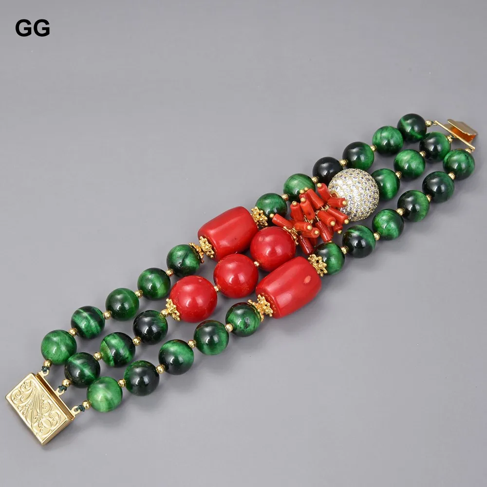 GuaiGuai ювелирные изделия натуральный камень 8 &quot3 нити зеленый тигровый глаз