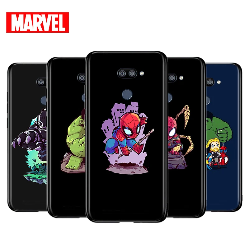 

Marvel Avengers Cute Cartoon For LG K22 K71 K61 K51S K41S K30 K20 K50S K40S Q60 V60 V50 V40 V35 V30 G8 ThinQ Black Phone Case