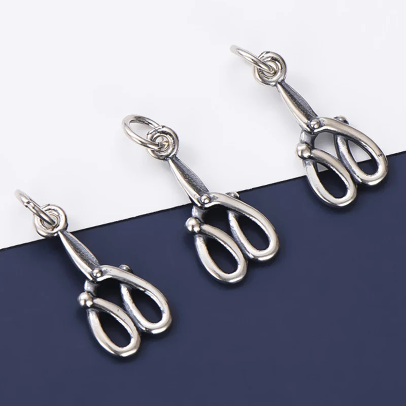 

Шармы-подвески «ножницы» из серебра 925 пробы с забавным дизайном, ручное ожерелье, браслеты, серебряные подвески, фурнитура «сделай сам» для изготовления ювелирных изделий