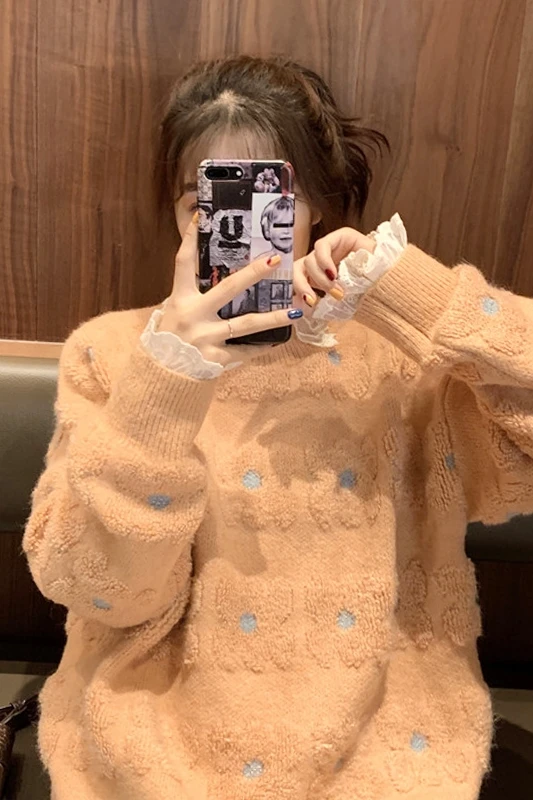 

Women's Thick Sweater Loose Outer Wear Autumn and Winter 2020 New Japanese Style Retro Hong Kong Style Inner Pullover