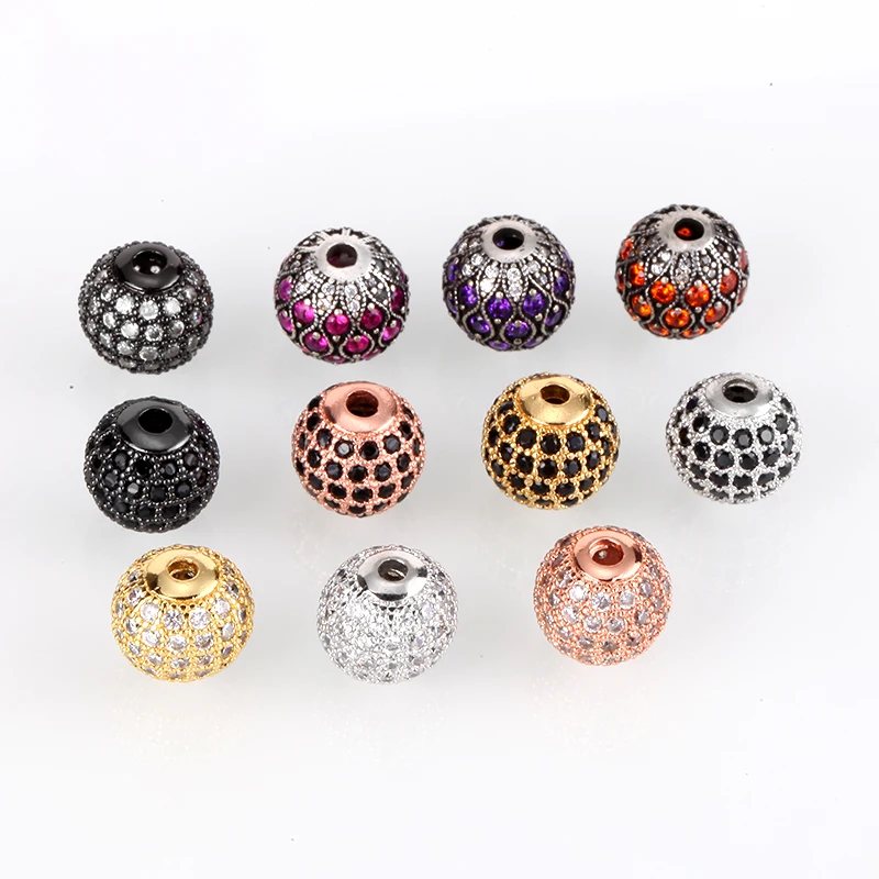 Бусины разделители 10 мм ретро шарик из циркония для изготовления ювелирных