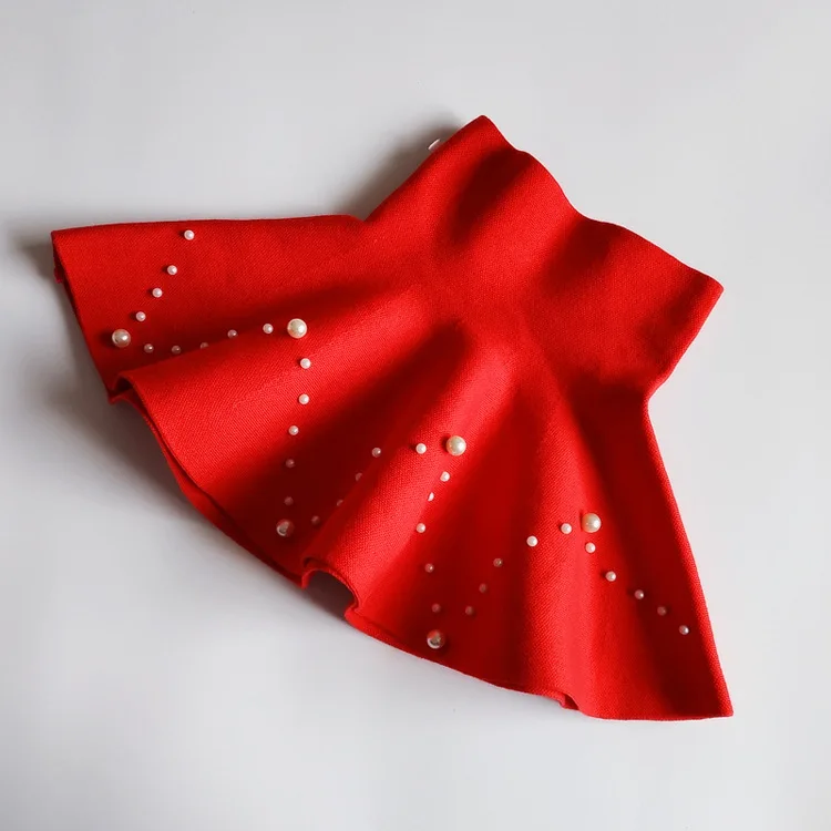 Осень-зима 2019 вязаная плиссированная юбка-пачка для маленьких девочек модная