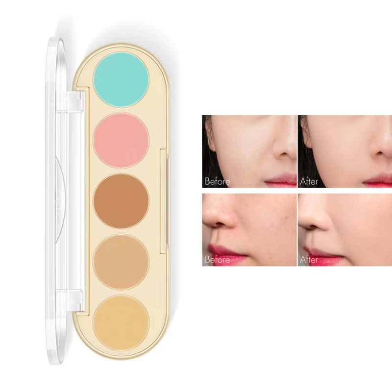 5 цветов палитра консилеров стойкое водонепроницаемое покрытие осветляет цвет