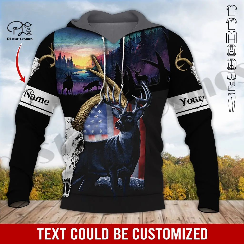 

PLstar Cosmos 3Dprinted Newest Deer Hunting Lover Custom Name Harajuku Casual Streetwear Unique Unisex Hoodies/Sweatshirt/Zip -6