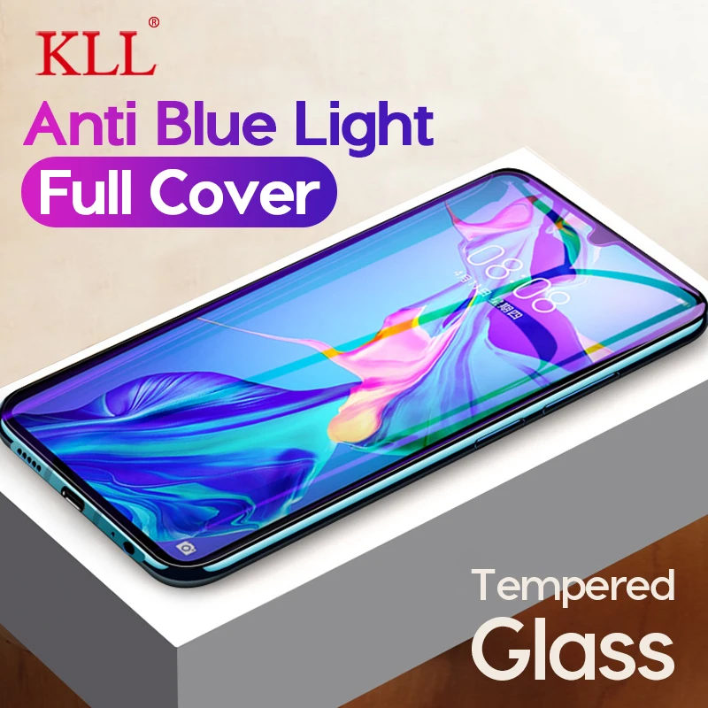 2.5D полное покрытие анти синий свет закаленное стекло для Huawei P30 Lite Honor 20 Pro 20i 10 9x 8s