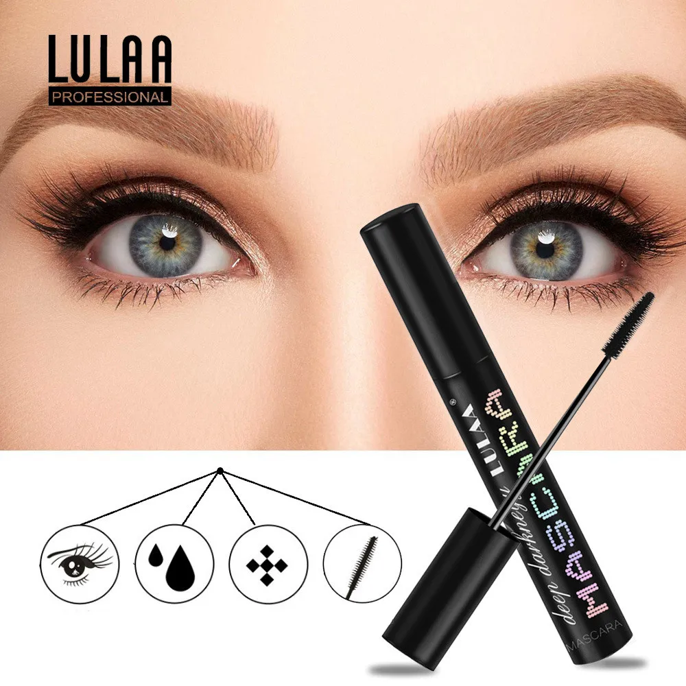 8 мл 4D шелковое волокно Тушь для ресниц тушь Длинные толстые щипцы завивки