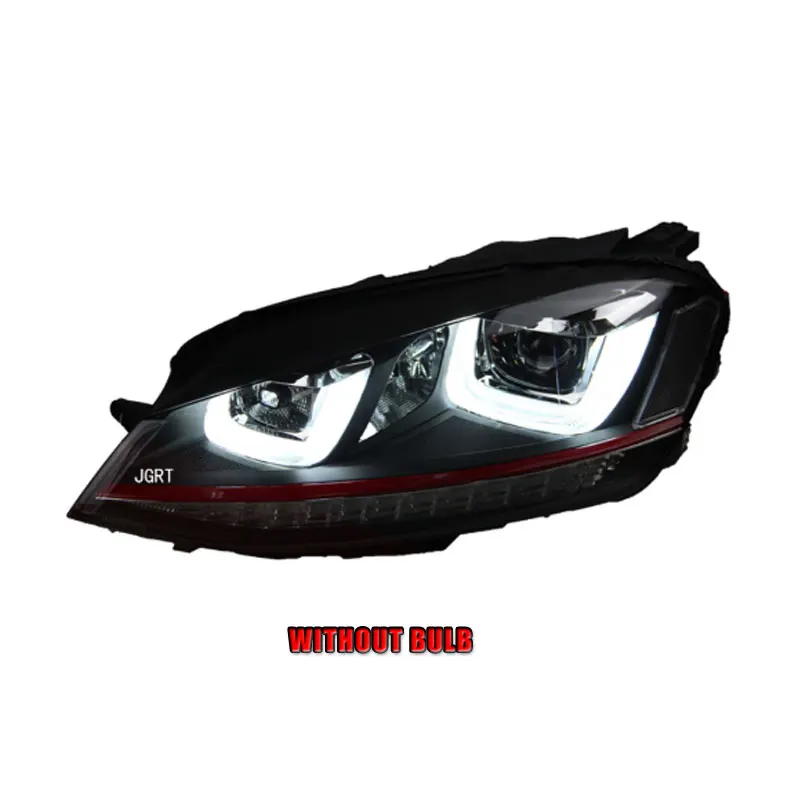 without bulb 2 шт. автомобильный стиль светодиодный фары для VW Golf 7 2013- для Golf 7 Головной фонарь светодиодный DRL Объектив двойной луч H7 HID Xenon bi xenon объектив - Цвет: without bulb
