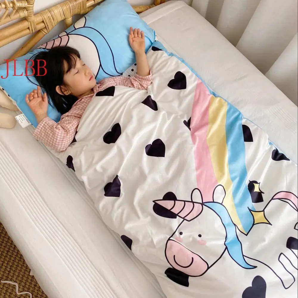 

Winter baby sleeping bag 100% Cotton + fleece inside Boys Girls Child AB side horse bear mothercare kids body cover 70*150cm